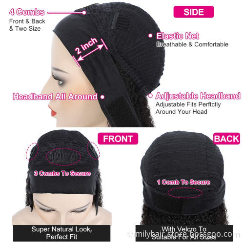 Wholesale Headband Wig Human Hair For Black Women,Remy Human Hair Headband Wig,Headband Kinky Ponytail Human Hair Wig